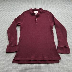 Cloudveil Thermal Henley‎ Shirt Mens Large Burgundy Pullover Base Layer Stretch